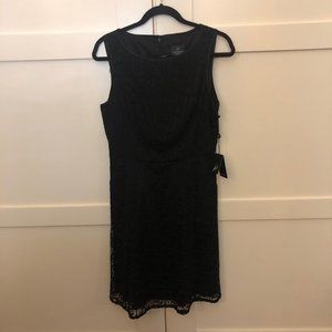 Adrianna Pappell Black A-line Lace Dress
